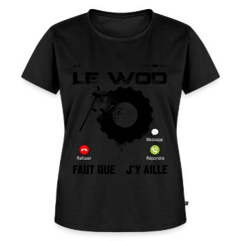 Sport Training Cadeau Muculation WOD - T-shirt Premium bio Femme - noir - Devant - Selfina (174cm)