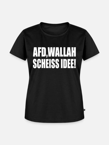 Afd wallah scheiss idee - Frauen Premium Bio T-Shirt - Schwarz