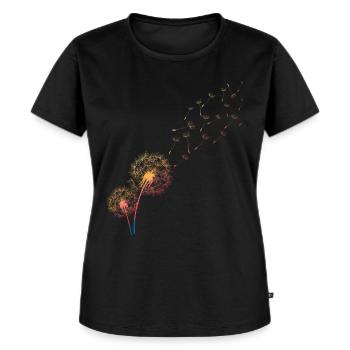 Löwenzahn, Knäuelgras, Pusteblume - Frauen Premium Bio T-Shirt - Schwarz - Vorne - Selfina (174cm)