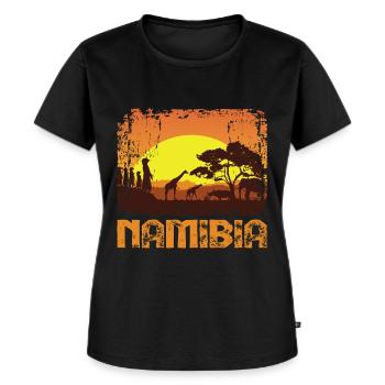 Namibia Afrika Shirt Geschenkidee - Frauen Premium Bio T-Shirt - Schwarz - Vorne - Selfina (174cm)