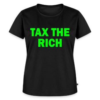 Tax the rich - Women's Premium Organic T-shirt - black - Front - Selfina (174cm)
