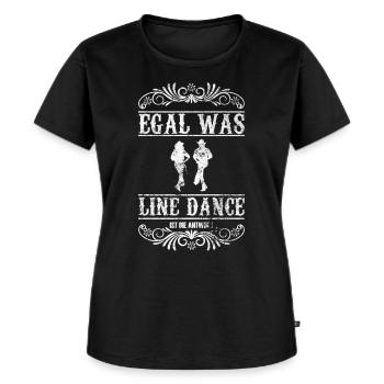 Linedance Antwort Auf Alles Tanzen Geschenk - Frauen Premium Bio T-Shirt - Schwarz - Vorne - Selfina (174cm)