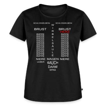 Lustige Bilder menschlicher Körper Körperteil - Frauen Premium Bio T-Shirt - Schwarz - Vorne - Selfina (174cm)