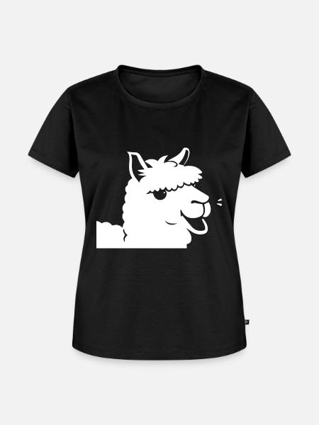 Lustige Alpaka-Silhouette Freche Spaß-Alpakas - Frauen Premium Bio T-Shirt - Schwarz