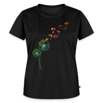 Dandelion Gleitschirm - Frauen Premium Bio T-Shirt - Schwarz - Vorne - Selfina (174cm)