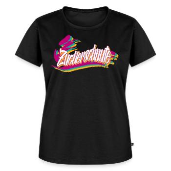 Zuckerschnute - Frauen Premium Bio T-Shirt - Schwarz - Vorne - Selfina (174cm)