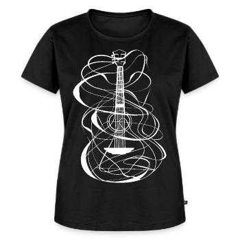 Ukulele Skizze - Frauen Premium Bio T-Shirt - Schwarz - Vorne - Selfina (174cm)
