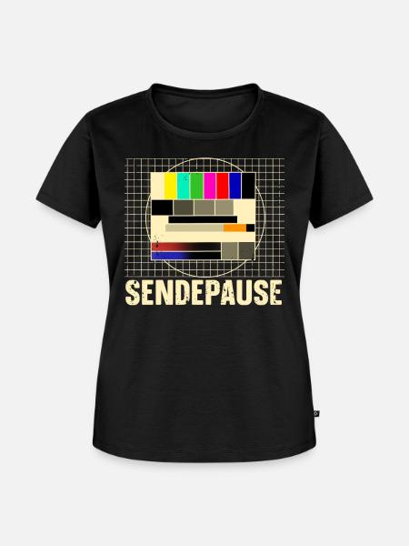Testbild Sendepause - Frauen Premium Bio T-Shirt - Schwarz