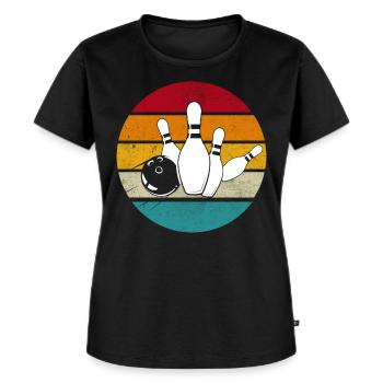 Bowling - Frauen Premium Bio T-Shirt - Schwarz - Vorne - Selfina (174cm)