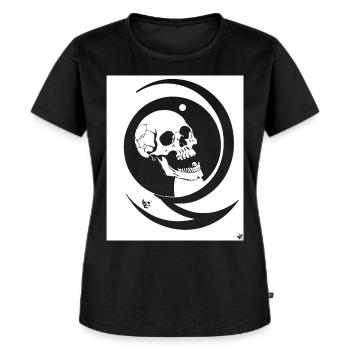 Horror Schädel Schädel Kunst Schädel Gothic Heavy Metal - Frauen Premium Bio T-Shirt - Schwarz - Vorne - Selfina (174cm)