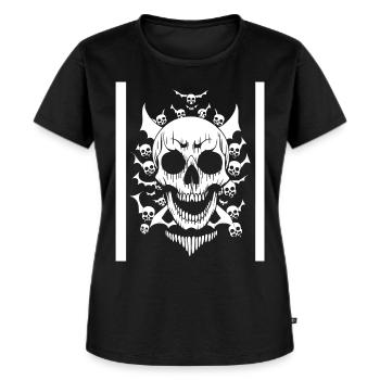 Horror Skull Skull Art Skull Gothic Heavy Metal - Women's Premium Organic T-shirt - black - Front - Selfina (174cm)