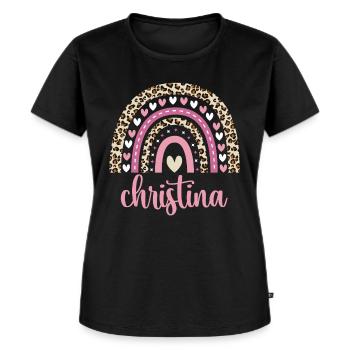 Christina Regenbogen Name Geburtstag Christina - Frauen Premium Bio T-Shirt - Schwarz - Vorne - Selfina (174cm)