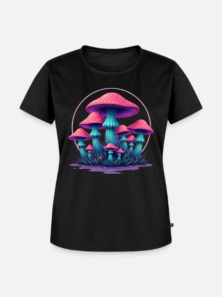 Psychedelische Pilze - Frauen Premium Bio T-Shirt - Schwarz