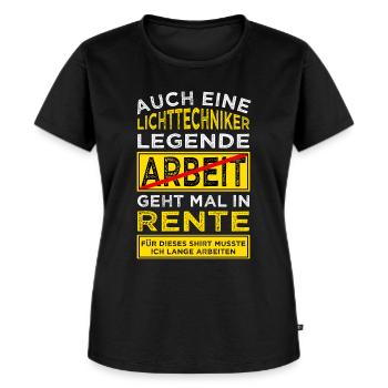 Lichttechniker Rente Rentner - Frauen Premium Bio T-Shirt - Schwarz - Vorne - Selfina (174cm)