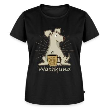 Wachhund Kaffee Hund Hundebesitzer - Frauen Premium Bio T-Shirt - Schwarz - Vorne - Selfina (174cm)