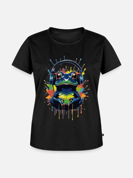 Frog Headset - Frauen Premium Bio T-Shirt - Schwarz