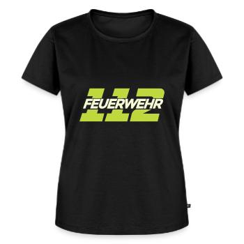 Feuerwehr 112 - Frauen Premium Bio T-Shirt - Schwarz - Vorne - Selfina (174cm)