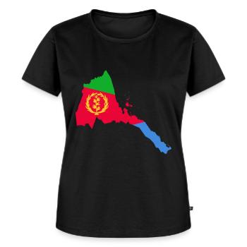 Habesha T-Shirt Eritrea Injera Ethiopia Gift Idea - Frauen Premium Bio T-Shirt - Schwarz - Vorne - Selfina (174cm)