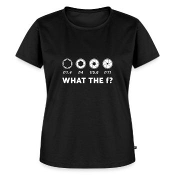 Kamera Blende - Frauen Premium Bio T-Shirt - Schwarz - Vorne - Selfina (174cm)