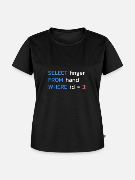 Lustiges SQL Mittelfinger Programmierer - Frauen Premium Bio T-Shirt - Schwarz