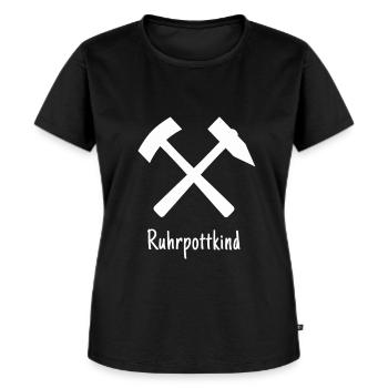 Ruhrpottkind Ruhrpott Ruhrgebiet - Frauen Premium Bio T-Shirt - Schwarz - Vorne - Selfina (174cm)