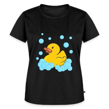 Badeente Gummiente - Frauen Premium Bio T-Shirt - Schwarz - Vorne - Selfina (174cm)