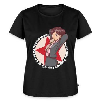 Nordkorea Kim Yo Jong Anime Waifu - Frauen Premium Bio T-Shirt - Schwarz - Vorne - Selfina (174cm)