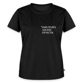 Kann Spuren von Bier enthalten Hopfen - Frauen Premium Bio T-Shirt - Schwarz - Vorne - Selfina (174cm)