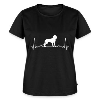Bayerischer Gebirgsschweisshund Herzschlag BGS - Frauen Premium Bio T-Shirt - Schwarz - Vorne - Selfina (174cm)