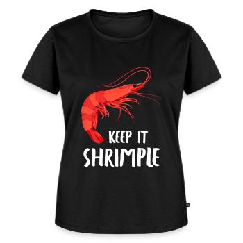 Garnele Shrimp keep it Shrimple Aquarium Garnelen - Frauen Premium Bio T-Shirt - Schwarz - Vorne - Selfina (174cm)
