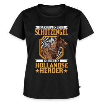 Hollandse Herder Spruch Holländischer Schäferhund - Frauen Premium Bio T-Shirt - Schwarz - Vorne - Selfina (174cm)
