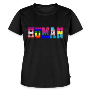LGBT Human Flag LGBT Pride Gay Pride Month LGBTQ - Frauen Premium Bio T-Shirt - Schwarz - Vorne - Selfina (174cm)