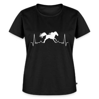 Friesenpferd Reiterin Friese Pferd - Frauen Premium Bio T-Shirt - Schwarz - Vorne - Selfina (174cm)