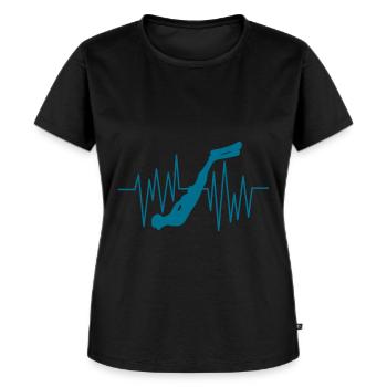 Freediving Heartbeat Freediver Apnea Divers - Women's Premium Organic T-shirt - black - Front - Selfina (174cm)