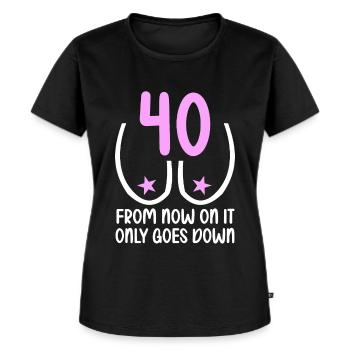 40 jaar zwaartekracht gaat het bergafwaarts 40 jaar 40. - Vrouwen Premium Bio T-shirt - zwart - Voor - Selfina (174cm)