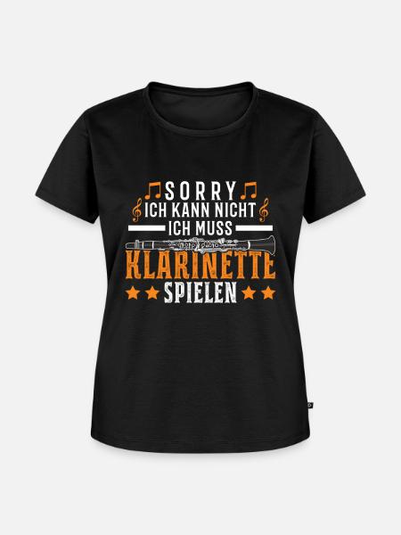 Klarinette Klarinettist - Frauen Premium Bio T-Shirt - Schwarz