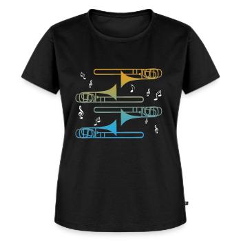 Posaune - Frauen Premium Bio T-Shirt - Schwarz - Vorne - Selfina (174cm)