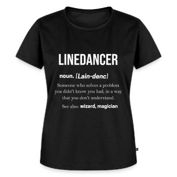 Linedance Western Country Muziek Dans Sport - Vrouwen Premium Bio T-shirt - zwart - Voor - Selfina (174cm)