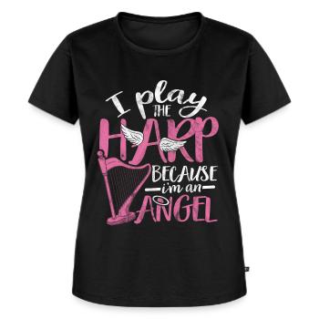 harpe - T-shirt Premium bio Femme - noir - Devant - Selfina (174cm)