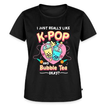 K-Pop - Frauen Premium Bio T-Shirt - Schwarz - Vorne - Selfina (174cm)