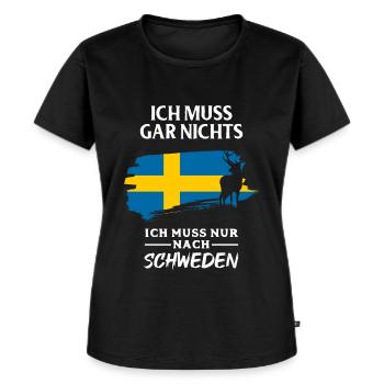 Schweden - Frauen Premium Bio T-Shirt - Schwarz - Vorne - Selfina (174cm)
