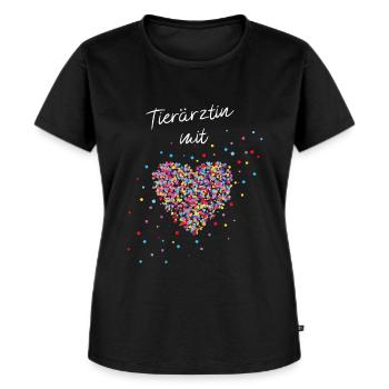 Tierärztin Mit Herz Veterinärin Tierarzt - Frauen Premium Bio T-Shirt - Schwarz - Vorne - Selfina (174cm)
