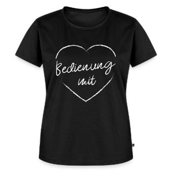 Bedienung Mit Herz Kellnerin Gastronomie - Frauen Premium Bio T-Shirt - Schwarz - Vorne - Selfina (174cm)
