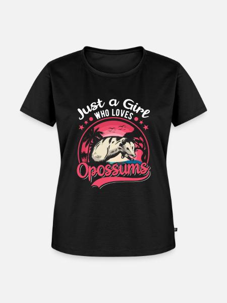 Opossum Mädchen Possum Beutelratte - Frauen Premium Bio T-Shirt - Schwarz