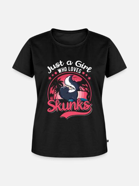 Stinktier Mädchen Skunk - Frauen Premium Bio T-Shirt - Schwarz