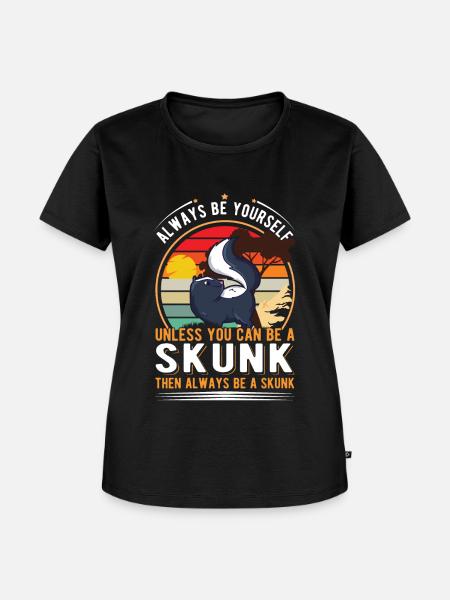 Stinktier Geschenk Skunk - Frauen Premium Bio T-Shirt - Schwarz
