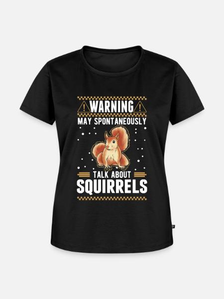 Warnung Eichhörnchen Grauhörnchen - Frauen Premium Bio T-Shirt - Schwarz
