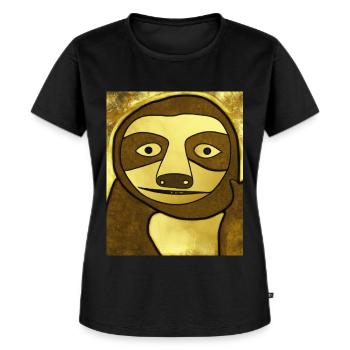 Sloth Portrait Funny Cubism Gustav Klimt - Women's Premium Organic T-shirt - black - Front - Selfina (174cm)
