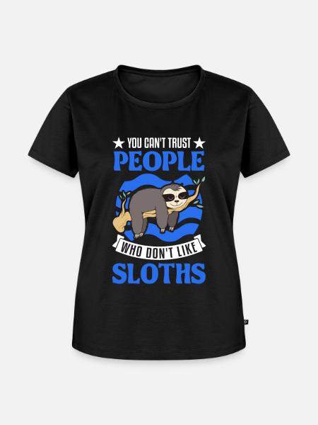 Faultier Liebhaber - Frauen Premium Bio T-Shirt - Schwarz