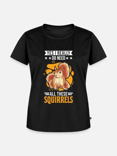 Eichhörnchen Geschenk Grauhörnchen Squirrel - Frauen Premium Bio T-Shirt - Schwarz